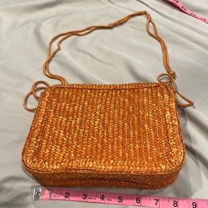 Orange, woven purse